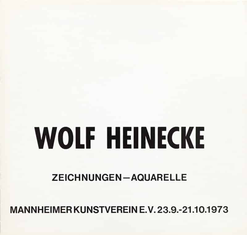 Publikation-Buchcover Wolf Heinecke, Zeichnungen-Aquarelle , Mannheimer Kunstverein e.V. 24.6. - 29.7.1973