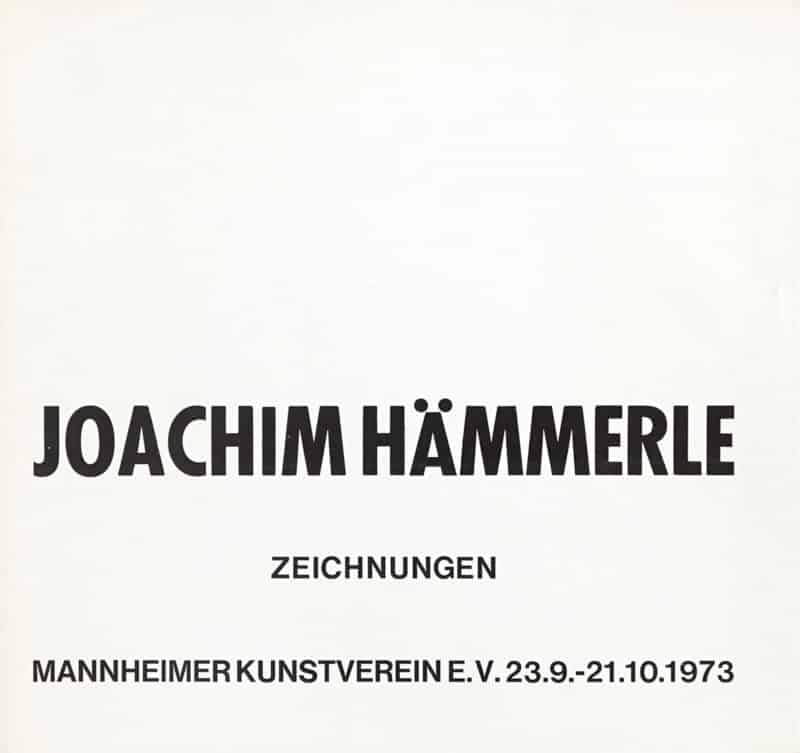 Publikation-Buchcover Joachim Hämmerle, Zeichnungen, Mannheimer Kunstverein e.V. 24.6. - 29.7.1973